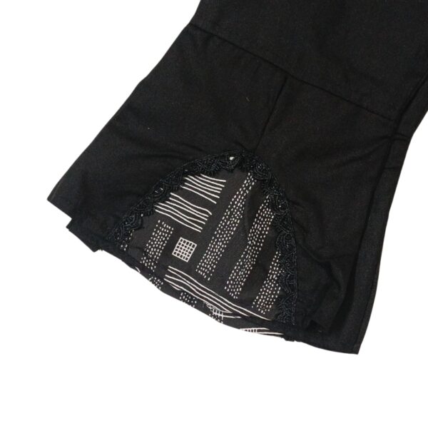 Long Sleeve Baby Dress with Trouser Set in Colorful Black Patterns - Image 4