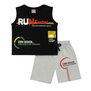 Baby Brisk Boys’ T-Shirt & Shorts Set – Lightweight & Breathable Cotton for Hot Weather (1–4 Years)