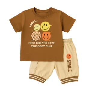Baby Brisk Toddler Boys’ T-Shirt & Shorts Set – Lightweight Cotton Outfit for Ages 1–4 Years