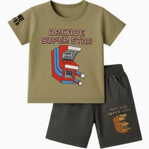 Baby Boy "Arcade Super Star" 2-Piece Summer Outfit Set